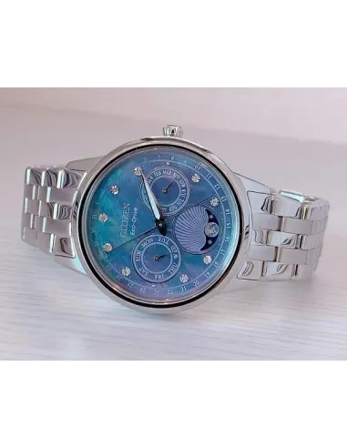 reloj mujer Citizen Eco-Drive Calendrier FD0000-52N 37mm Fases Lunares 50m WR correa de acero