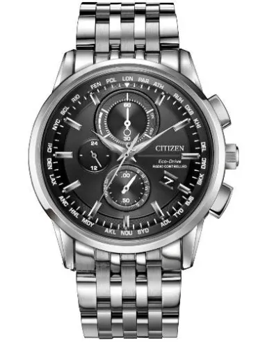 reloj hombre Radiocontrol Citizen AT8110-53E A-T dial negro 43mm Calendario Perpetuo Cristal de Zafiro