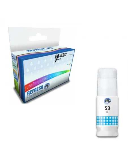 Botella de Tinta Compatible Canon GI53 Cyan  - GI-53C / 4673C001 para Pixma G550, G650