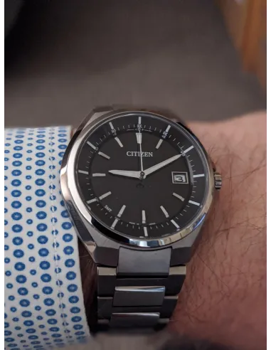 reloj radio-control hombre Titanio Citizen ATESSA AT6050-54E JDM 41mm cristal de Zafiro anti-reflejo 100m