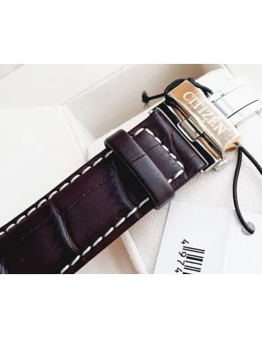 Citizen Ecodrive Calendrier BU2023-04E 44mm 100m WR men's watch leather band Ecodrive