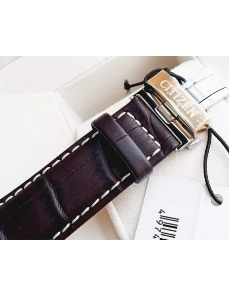 Citizen Ecodrive Calendrier BU2023-04E 44mm 100m WR men's watch leather band Ecodrive