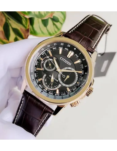 Citizen Ecodrive Calendrier BU2023-04E 44mm 100m WR men's watch leather band Ecodrive