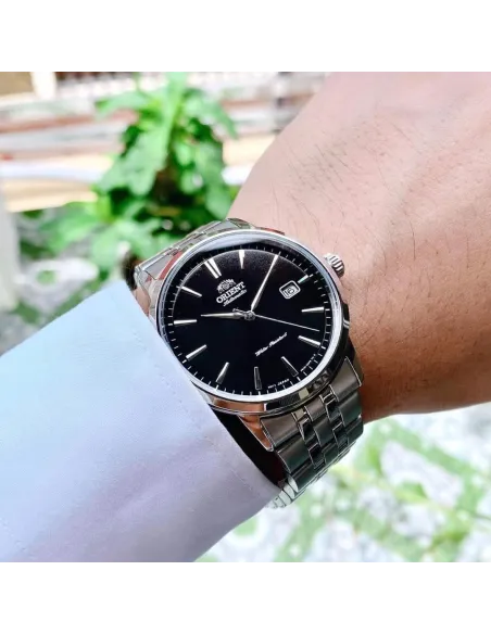 Reloj automático hombre Orient Symphony RA-AC0F01B dial negro 41.6mm correa de acero 50m