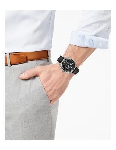 Reloj hombre Bulova 96B251 Special Edition Moon Apollo Lunar Pilot Chronograph dial negro 30m WR correa de cuero