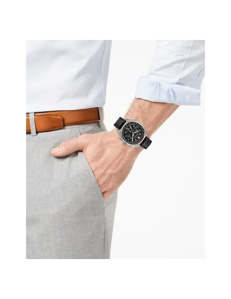 Reloj hombre Bulova 96B251 Special Edition Moon Apollo Lunar Pilot Chronograph dial negro 30m WR correa de cuero