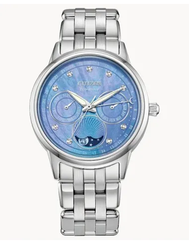 reloj mujer Citizen Eco-Drive Calendrier FD0000-52N 37mm Fases Lunares 50m WR correa de acero