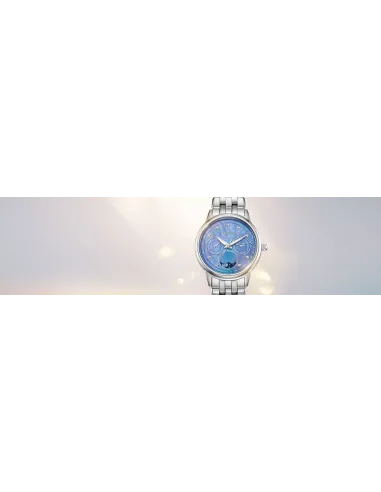 reloj mujer Citizen Eco-Drive Calendrier FD0000-52N 37mm Fases Lunares 50m WR correa de acero