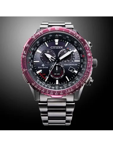 Reloj radiocontrol aviador hombre Citizen Eco-drive Pilot  CB5009-55E 45.9mm Cristal de Zafiro 200m