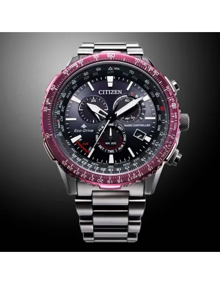 Reloj radiocontrol aviador hombre Citizen Eco-drive Pilot  CB5009-55E 45.9mm Cristal de Zafiro 200m