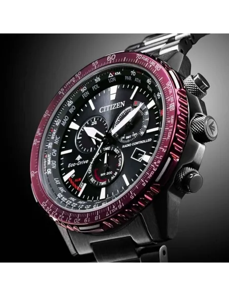Reloj radiocontrol aviador hombre Citizen Eco-drive Pilot  CB5009-55E 45.9mm Cristal de Zafiro 200m