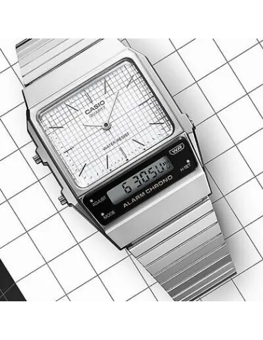 reloj unisex Casio AQ-800E-7A Edgy Vintage Retro ana-digi alarma