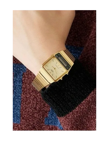 reloj unisex Casio AQ-800EG-9A Edgy Vintage Retro Ana-Digi alarma