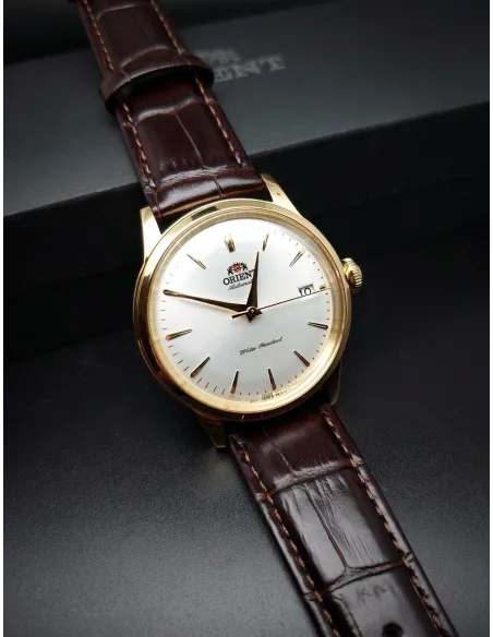 reloj automático hombre Orient Bambino RA-AC0M01S 38mm correa de cuero
