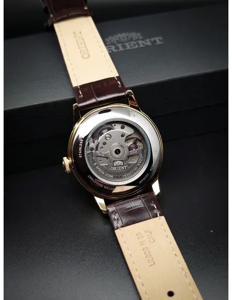 reloj automático hombre Orient Bambino RA-AC0M01S 38mm correa de cuero