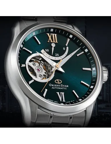 Reloj automático hombre Orient Star RE-AT0002E dial verde acero inoxidable cristal zafiro revestimiento anti-reflejos