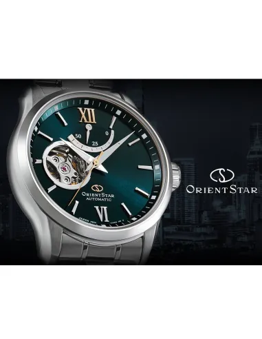 Reloj automático hombre Orient Star RE-AT0002E dial verde acero inoxidable cristal zafiro revestimiento anti-reflejos
