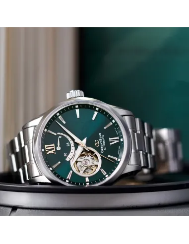 Reloj automático hombre Orient Star RE-AT0002E dial verde acero inoxidable cristal zafiro revestimiento anti-reflejos