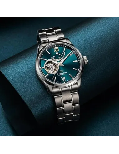 Reloj automático hombre Orient Star RE-AT0002E dial verde acero inoxidable cristal zafiro revestimiento anti-reflejos