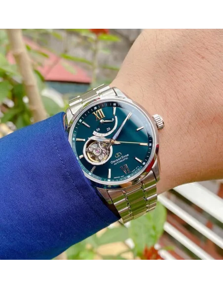 Reloj automático hombre Orient Star RE-AT0002E dial verde acero inoxidable cristal zafiro revestimiento anti-reflejos
