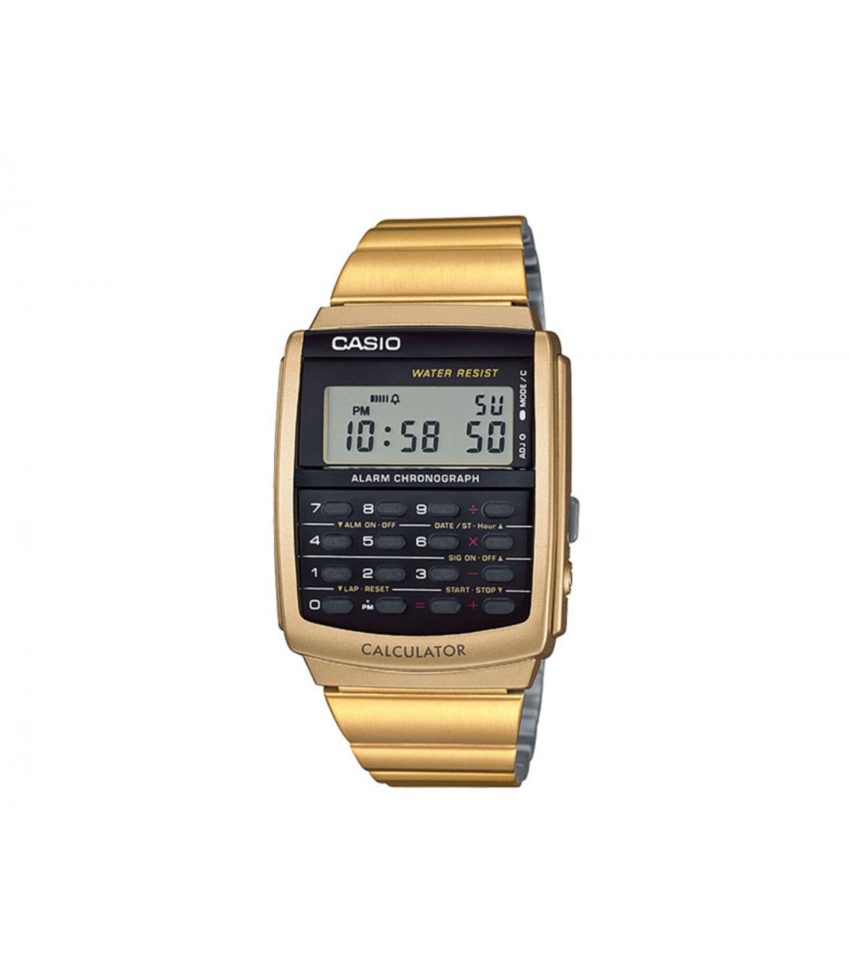 Extremo Alcalde solitario reloj vintage Iconic Casio Calculadora CA506G-9AV Hora Mundial Alarma Hora  Dual Cronómetro