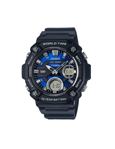 reloj deportivo hombre Casio AEQ-120W-2A 100m WR 10 años batería Hora Mundial