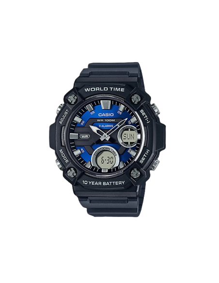 reloj deportivo hombre Casio AEQ-120W-2A 100m WR 10 años batería Hora Mundial