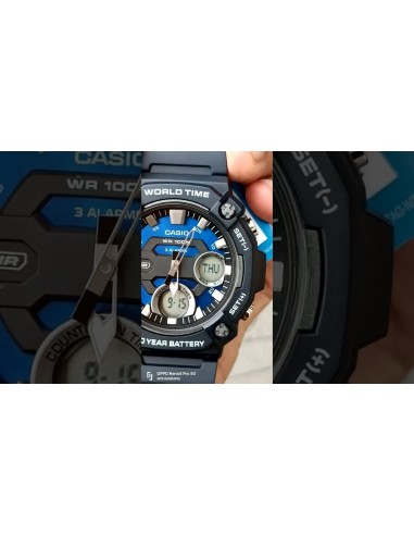 reloj deportivo hombre Casio AEQ-120W-2A 100m WR 10 años batería Hora Mundial