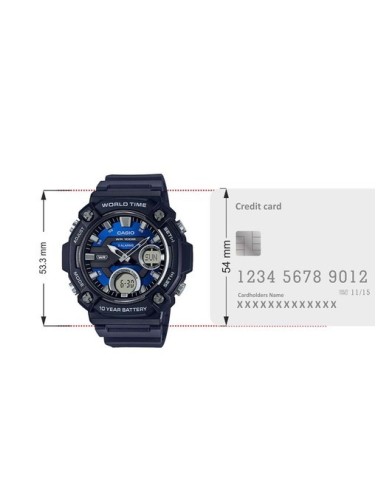 reloj deportivo hombre Casio AEQ-120W-2A 100m WR 10 años batería Hora Mundial