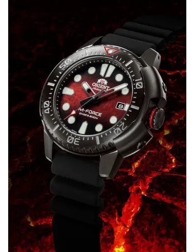 Reloj automático hombre Orient M-Force  RA-AC0L09R Edición Limitada 45mm cristal de zafiro 200m WR correa de silicona