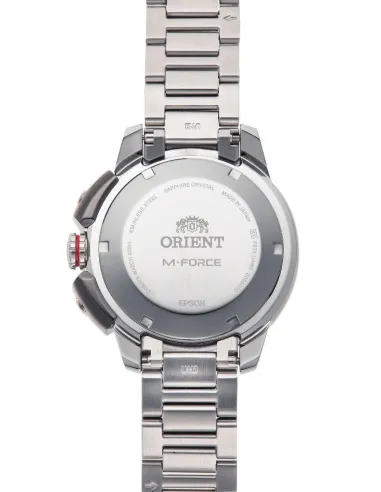 reloj automático hombre Orient M-FORCE RA-AC0L08Y 45mm cristal de zafiro 200m WR correa de acero