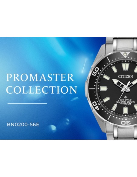 Reloj de buceo hombre Citizen Promaster Super Titanium BN0200-56E dial negro 44mm