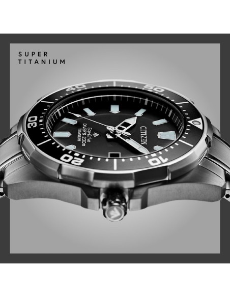 Reloj de buceo hombre Citizen Promaster Super Titanium BN0200-56E dial negro 44mm