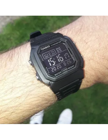 Reloj digital hombre Casio W800H-1B 10 años batería correa goma luz led