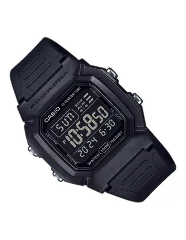 Reloj digital hombre Casio W800H-1B 10 años batería correa goma luz led