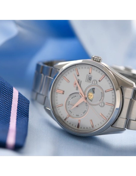 Reloj automático hombre Orient Contemporary RN-AK0301S JDM Sun & Moon 41.5mm cristal de zafiro