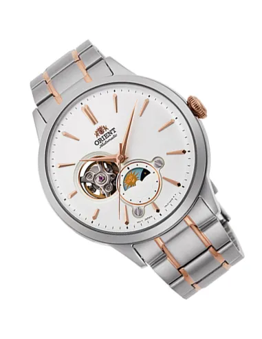 reloj automático hombre Orient Sun Moon RA-AS0101S Semi-Skeleton 42mm cristal de zafiro