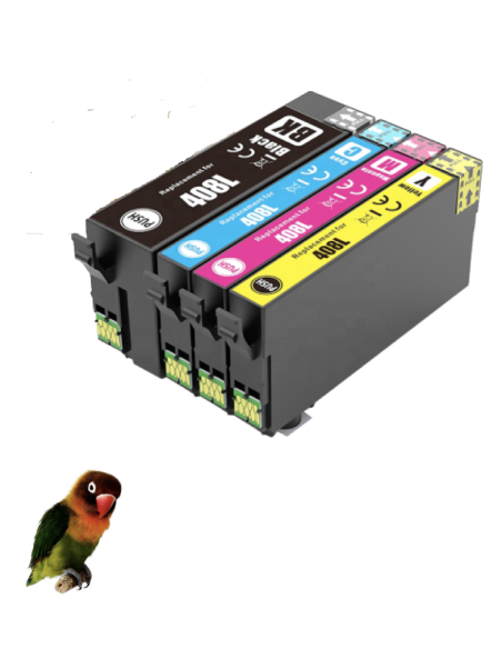 4 tintas Compatibles Epson 408XL 408L XL Cartucho de Tinta para Epson Workforce Pro WF-C4810DTWF NEGRO CIAN MAGENTA AMARILLO
