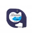Compatible Dymo LetraTag 91205 S0721650 Cinta de Etiquetas para Rotuladora - Texto negro sobre fondo azul -