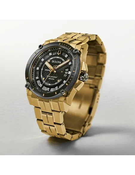 reloj cronógrafo hombre Bulova Precisionist Diamonds 98D156 46.5mm 300m WR correa de acero