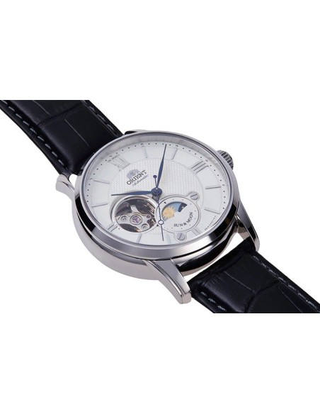 reloj automático hombre Orient Sun Moon RA-AS0011S Open Heart  42mm cristal de zafiro 50m WR