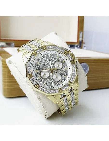 reloj hombre Bulova Crystal Octava Pave Dial 98C126 41.7mm Cuarzo correa de acero 30m WR