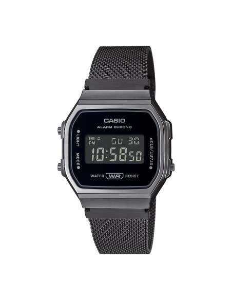 Reloj Casio Colecction a168wemb-1b gun metal correa de acero inoxidable