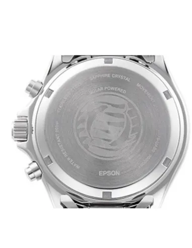 Orient Kamasu Panda Solar RA-TX0203S Chronograph 42.8mm 200m WR Solar Powered sapphire crystal stainless steel bracelet divers m