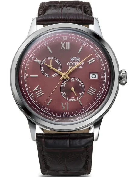 reloj automático hombre Orient Bambino RA-AK0705R 40.5mm 30m WR Correa de cuero (admite cuerda manual)