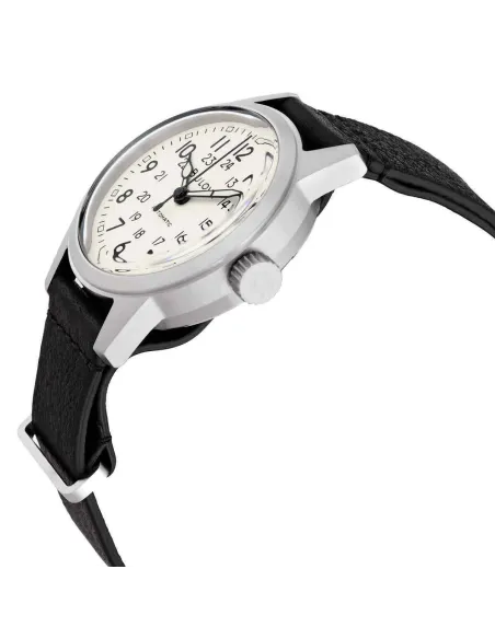 Reloj automático hombre Bulova Hack 96A246 38mm dial beige correa de cuero 30m WR Agujas y marcadores luminosos