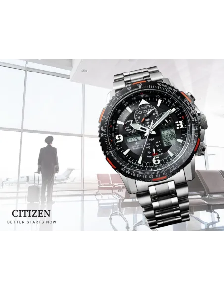 Reloj Aviador Titanio Radiocontrol Citizen Promaster Skyhawk JY8108-53E 45mm Hora Atómica cristal de zafiro