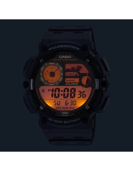 reloj hombre deportivo Casio WS-1500H-5AV Fases Lunares 10 años batería Modo Pesca