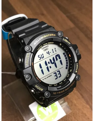 Reloj deportivo hombre Casio AE-1500WHX-1A 100m WR 10 años batería Hora Mundial cronómetro alarma