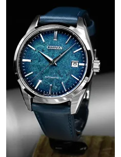 Citizen NB1060-12L JDM 38.2MM Japan Traditional Silver Foil Lacquer Sapphire crystal double curvature anti-reflective 100m WR le
